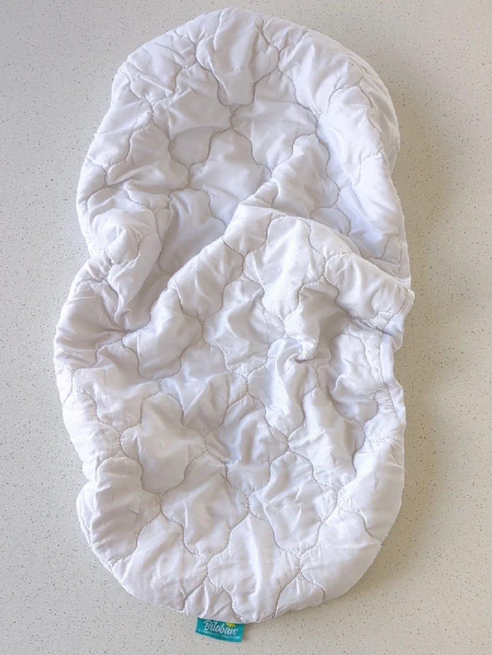 Quilted Bassinet Mattress Sheets in White and Gray - Set Of 2 - Biloban